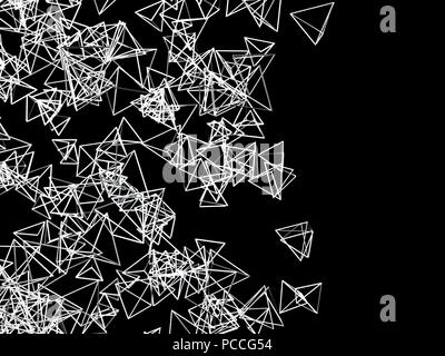 Abstract background with triangular and pyramidal metall particles Stock Photo