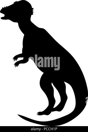 Pachycephalosaurus silhouette dinosaur jurassic prehistoric anim Stock Vector