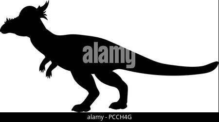 Stygimoloch silhouette dinosaur jurassic prehistoric animal Stock Vector