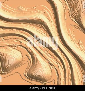 orange 3D embossed waves background pattern, vector illustration Stock Vector
