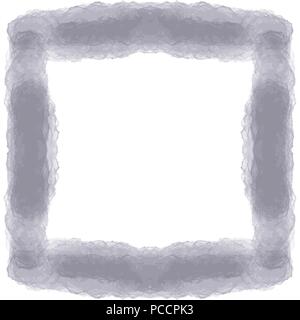 grey cloudscape watercolor frame border pattern, vector illustration Stock Vector