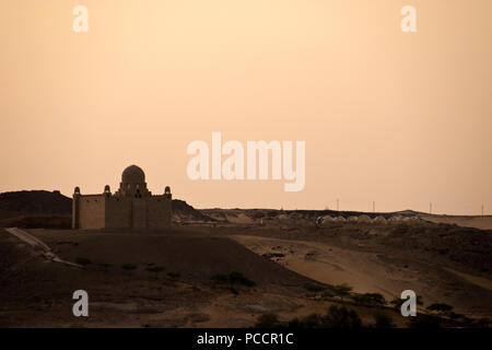 The Mausoleum of Aga Khan III, Sir Sultan Muhammed Shah, overlooks the Nile at Aswan, Egypt. Stock Photo