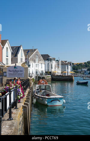 View of the riverfront at Town Quay, Fowey, South Cornwall, England, UK Stock Photo