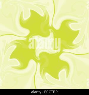 green abstract leaf shaped mandala ornament, vector illustration Stock Vector