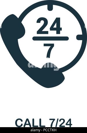 Call 24 creative icon. Simple element illustration. Call 24 concept symbol design from contact us collection. Can be used for web, mobile and print. w Stock Vector