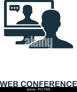 Web Conference creative icon. Simple element illustration. Web Conference concept symbol design from contact us collection. Can be used for web, mobil Stock Vector