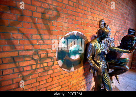 Graffiti by the statue of David Bowie in Aylesbury after it was vandalised days after being unveiled