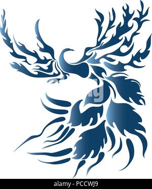 stylized fantasy bird Stock Vector