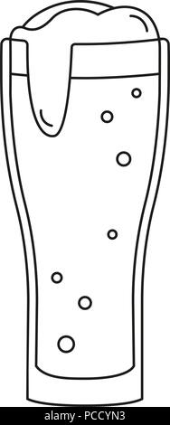 Line art black and white beer glass Stock Vector