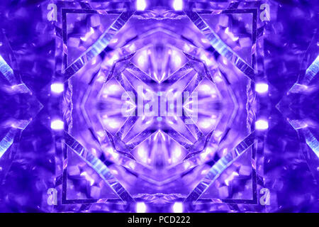Abstract bright blue image with kaleidoscope pattern Stock Photo