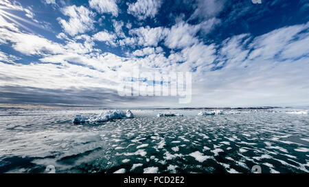 Seascape with ice in Svalbard Stock Photo