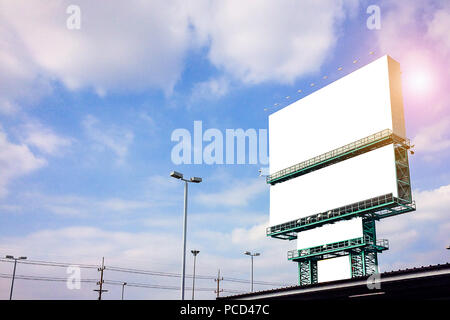 Big billboard on the roof of  supermarket Stock Photo