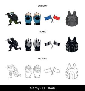 Sport, game, paintball, competition .Paintball set collection icons in cartoon,black,outline style vector symbol stock illustration . Stock Vector