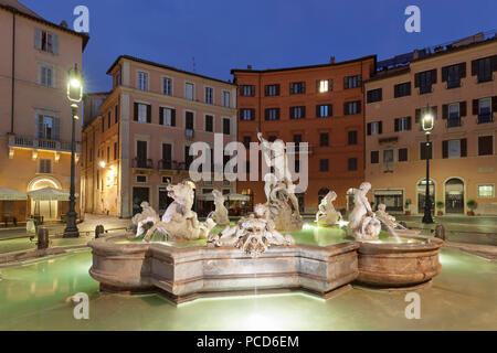 Neptune Fountain (Fontana del Nettuno), Piazza Navona, Rome, Lazio, Italy, Europe Stock Photo
