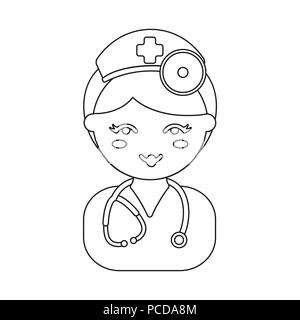 Builder outline icon. Illustration for web and mobile. Stock Vector