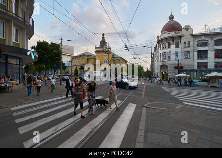 Belgrade, Serbia - May 04, 2018: People on crosswalk on Resavska street. Stock Photo
