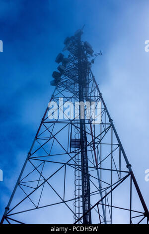 Close up shot of a radio mast, Tanah Rata, Malaysia Stock Photo