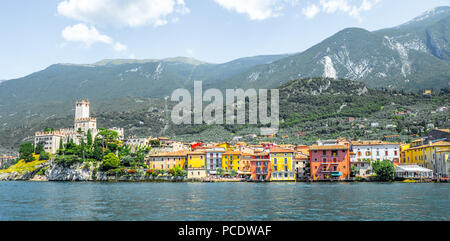 The Scaliger Castle of Malcesine on the shores of Lake garda. Stock Photo