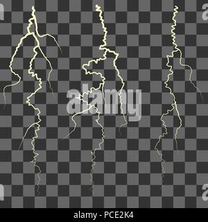Set of Different Thunders Stock Vector
