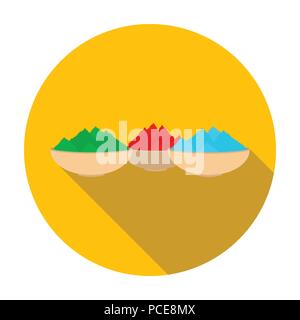 Colorful powder icon in flat style isolated on white background. India symbol vector illustration. Stock Vector