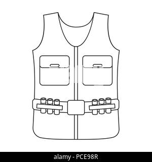 Hunter vest icon. Gray background with green. Vector illustration Stock ...