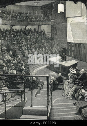 Lecture room of The Royal Institution of Great Britain in the 19th century Stock Photo