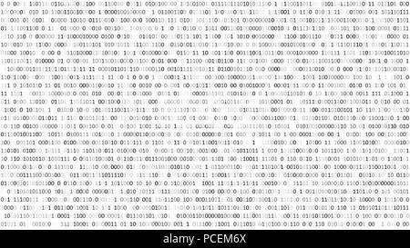 Binary code on white background. Running digits concept. Falling ...