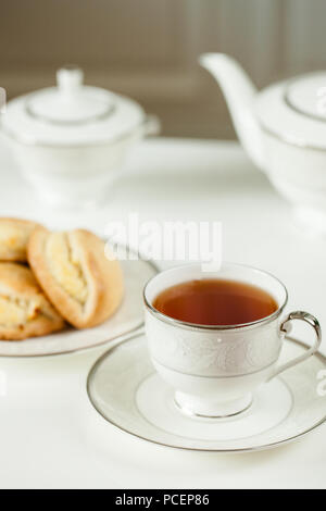 Five o'clock Tea. traditional tea in a cozy atmosphere, to drink tea with friends Stock Photo