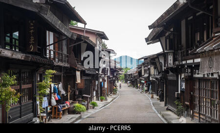 The historic village of Narai on the Nakasendo trail in central Japan Stock Photo