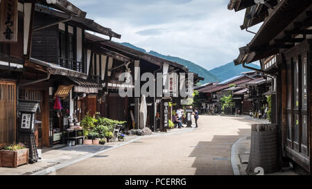 The historic village of Narai on the Nakasendo trail in central Japan Stock Photo