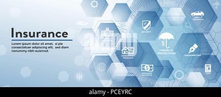 Insurance Web Header Banner - Covers homeowners, medical, life ...