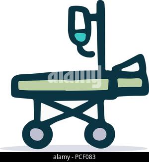 medical stretcher sketch icon Stock Vector