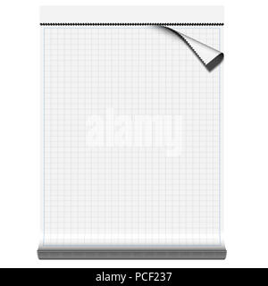 Notepad sheets squared open and empty with possibility of writing text. Stock Photo