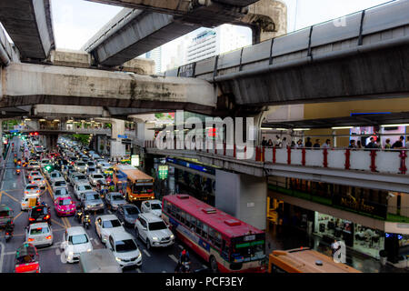 Bangkok, Thailand - April 30, 2018: Heavy traffic on the roads of Bangkok Stock Photo