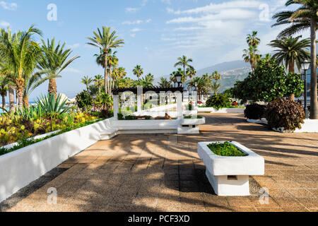 Parque Maritimo Cesar Manrique, Promenade, Puerto de la Cruz, Tenerife, Spain Stock Photo