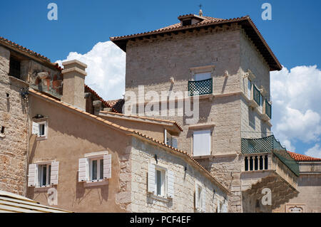 Trogir is a historic town and harbour on the Adriatic coast in Split-Dalmatia County, Croatia Stock Photo