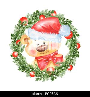 Cute Kawaii Christmas tree isolated on white, Vector Kawaii Christmas