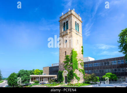 MADISON, WI/USA - JUNE 26, 2014: Carillon Tower on the campus of the University of Wisconsin-Madison. Stock Photo