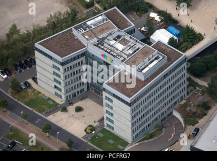 01 August 2018, Germany, Dreilinden near Kleinmachnow: A building of the European headquarters of the e-commerce company eBay. Photo: Ralf Hirschberger/dpa Stock Photo