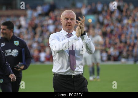 Burnley, Lancashire, UK. 2nd Aug 2018. Burnley manager Sean Dyche at the Europa League match between Burnley and Aberdeen at Turf Moor in Burnley. Credit: Simon Newbury/Alamy Live News Stock Photo