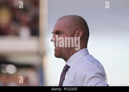 Burnley, Lancashire, UK. 2nd Aug 2018. Burnley manager Sean Dyche at the Europa League match between Burnley and Aberdeen at Turf Moor in Burnley. Credit: Simon Newbury/Alamy Live News Stock Photo