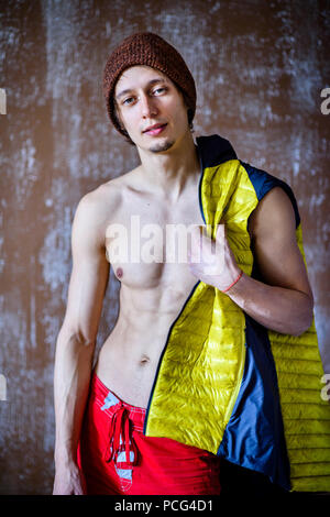 Sport concept.Male athlete, wearing sportswear. Fitness and sport motivation. Stock Photo