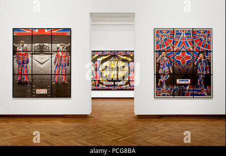 The Jack Freak Pictures exhibition of British contemporary artists Gilbert and George in the Bozar, Brussels (Belgium, 28/10/2010) Stock Photo
