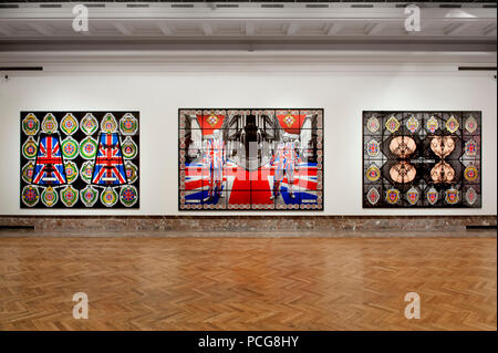 The Jack Freak Pictures exhibition of British contemporary artists Gilbert and George in the Bozar, Brussels (Belgium, 28/10/2010) Stock Photo