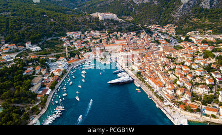 Aerial view of Hvar, Croatia Stock Photo