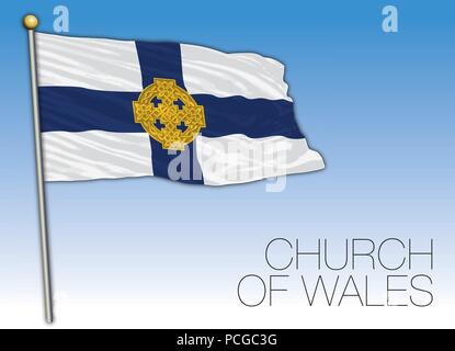 Wales church flag and symbol, Scotland, United kingdom Stock Vector