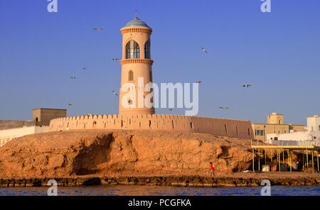 View of lighthouse in Al Ayjah town in Sur Oman Stock Photo