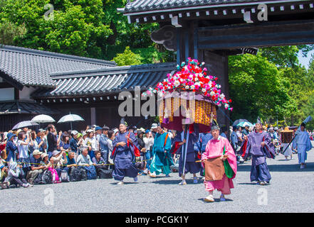 Participants in Aoi Matsuri in Kyoto, Japan Stock Photo