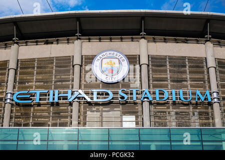 Etihad Stadium of Manchester City Football Club in Manchester, UK