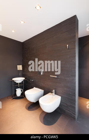 Architecture, modern apartment, comfortable bathroom Stock Photo